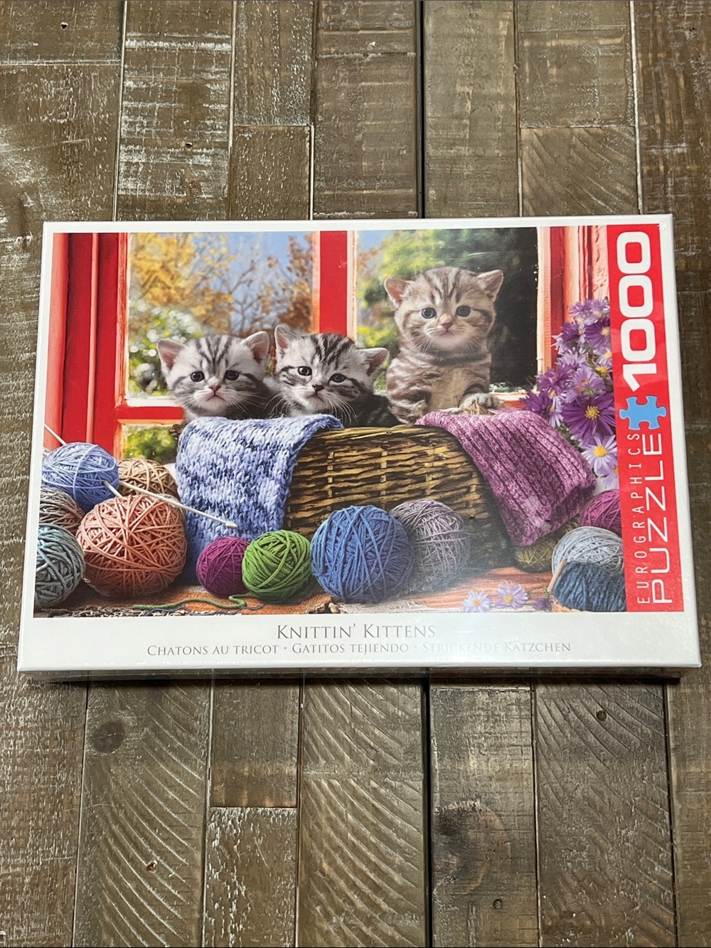 EuroGraphics "Knittin' Kittens" 1000-Piece Puzzle - Colorful Yarn & Kittens